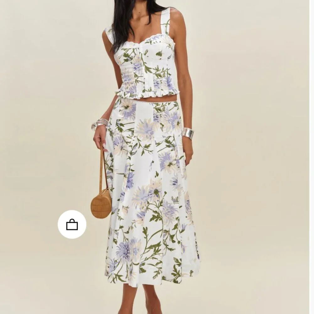 Reformation Anatolia Linen Two Piece Ivory - Size 2